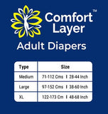 Comfort Layer Premium Unisex  Tape Style Adult Diaper (Medium)  Buy 1 Pack Take 1 Pack FREE ,Total 20 PCS (71-112 Cms) (28" - 44")